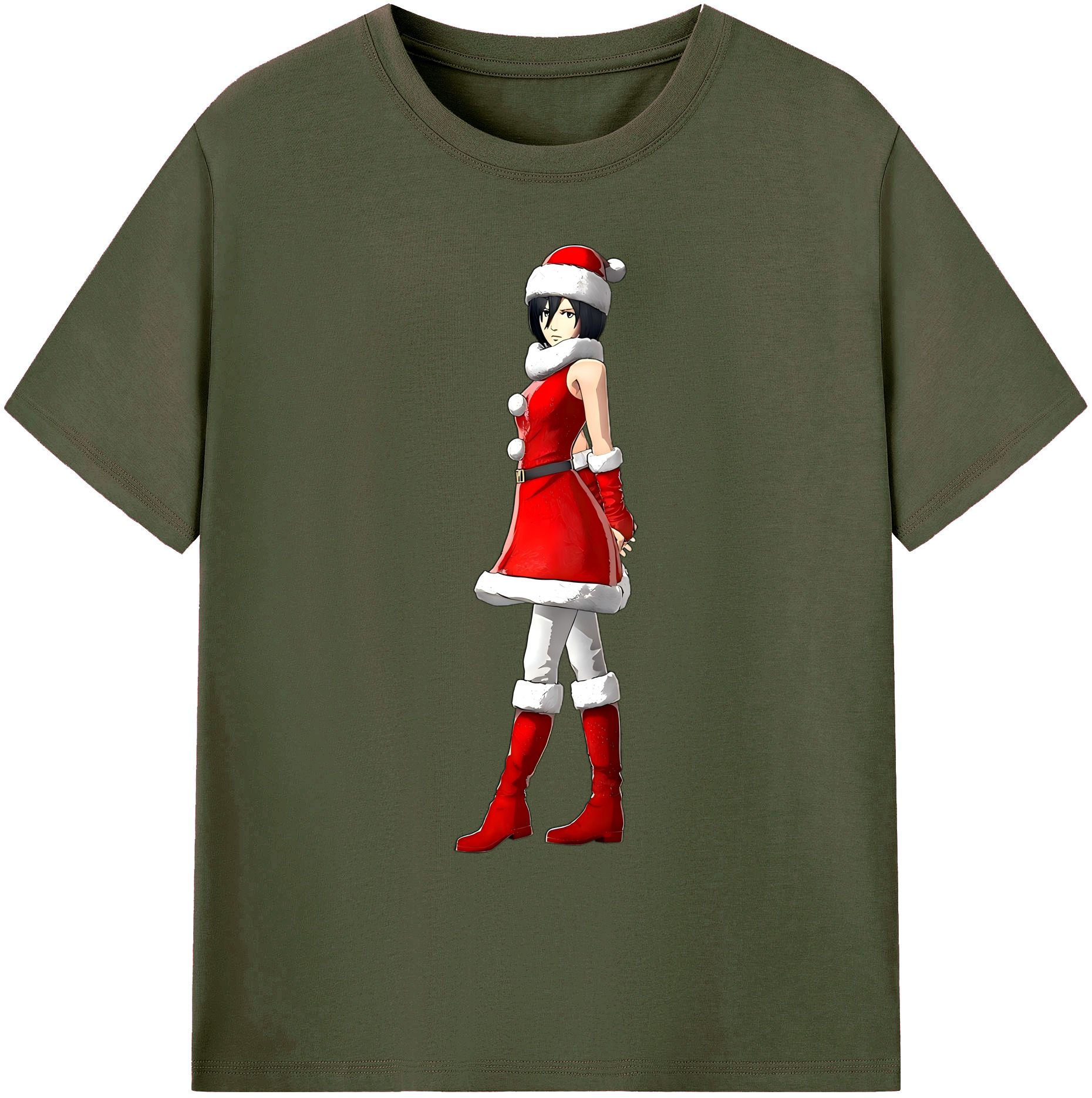（画像用） 進撃の巨人 ミカサ·アッカーマン Attack on Titan Mikasa Ackerman 綿100％ メンズ半袖Tシャツ｜肌触りやわらか＆通気性